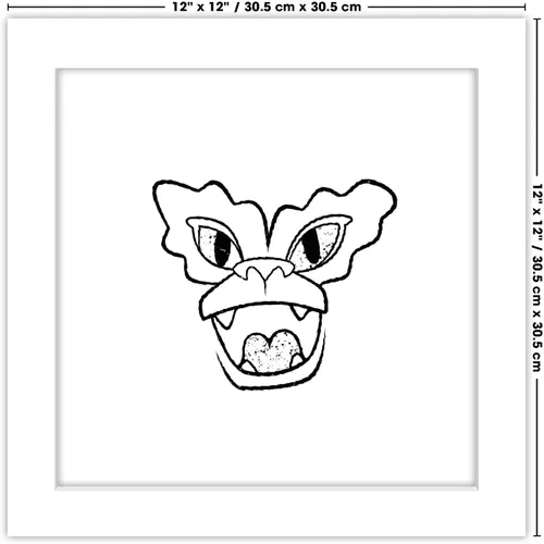Vista 6 de Trends International Gallery Pops Gremlins - Arte de pared con diseño de rayas, versión enmarcada blanca, 12 x 12 pulgadas