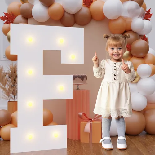 Vista 22 de Letras de marquesina de 3 pies de alto, letras y para decoraciones de fiesta de cumpleaños Light up Letters without Sidewalls, Lightweight Foam