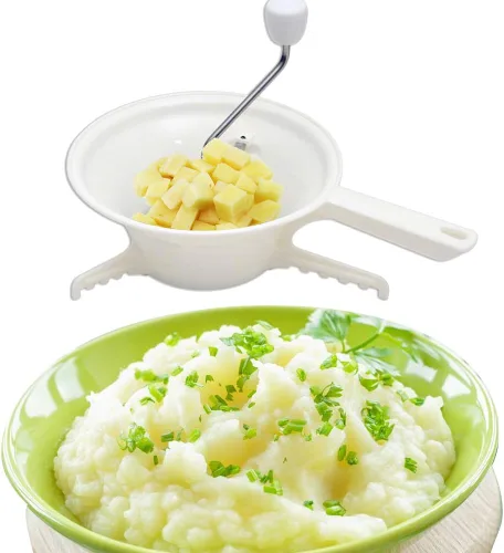 Vista 2 de Molino de alimentos de acero inoxidable con 3 discos de molienda, molino rotatorio de alimentos para salsa de tomate, puré de manzana, puré de papas