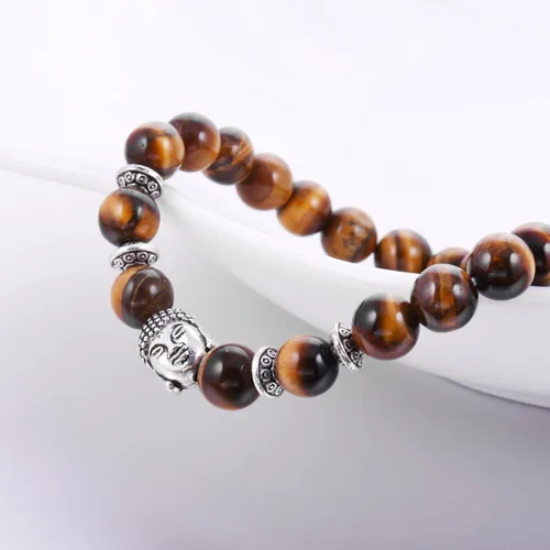 Vista 8 de Joya brazalete con gemas redondas de 8 mm, brazalete para los chacras, regalo de cumpleaños 4 pzas