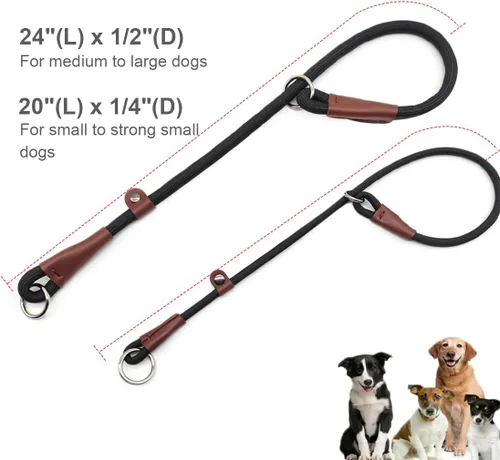Vista 3 de MayPaw Collar ajustable de cuerda de nailon para entrenamiento de perros, collares de perro Martingala redondos sin tirones para perros pequeños