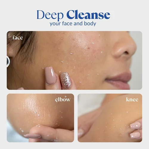 Vista 3 de Cure by Toyo - Exfoliante suave Aqua Gel Piel clara y más suave Limpiador facial y corporal no abrasivo Piel sensible Tamaño grande 8.82