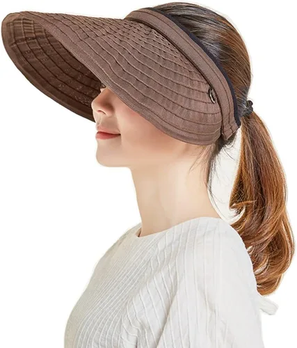 Vista 14 de Sombreros de sol de ala ancha ajustable, protección UV, visera de pesca de playa, plegable, multifuncional, grande