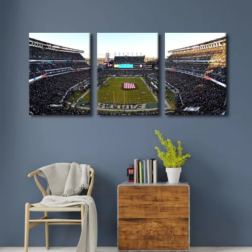 Vista 134 de Lincoln - Lienzo decorativo para pared, diseño de campo financiero de Filadelfia, paisaje de estadio de fútbol de Filadelfia, decoración de pared
