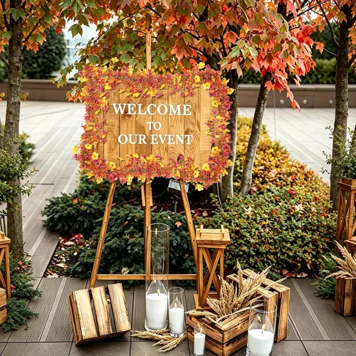 Vista 7 de RECUTMS Guirnalda de eucalipto de otoño, flores de seda, 3 paquetes de Guirnalda de mezcla de otoño
