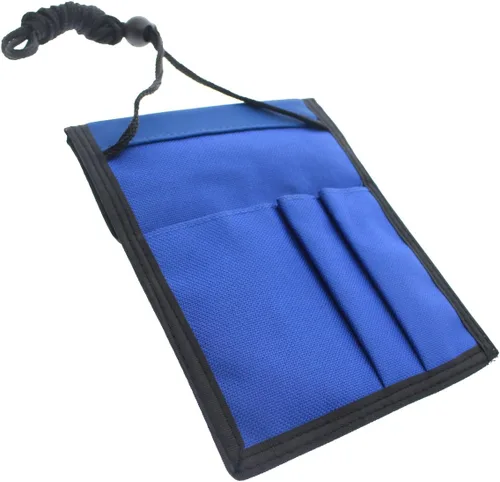 Vista 2 de Specialist ID Paquete de 2 carteras para pasaporte de viaje, ventana de exhibición de 4 x 3, cordón ajustable con ranuras para bolígrafo y 3