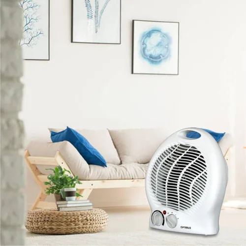 Vista 2 de Optimus H-1322 Calefactor portátil con ventilador de 2 velocidades y termostato, Blanco