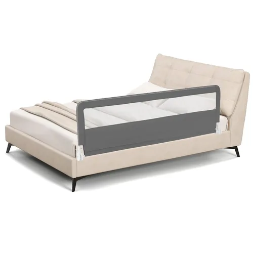 Vista 11 de BABY JOY Rieles de cama para niños pequeños, 59 pulgadas, extra largo, protector de cama abatible con correa de seguridad, barandilla plegable