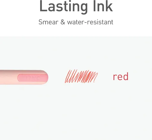 Vista 4 de Bolígrafos Pentonic, 15 unidades, barriles gris, azul y rosa, tinta negra, azul y roja, punta fina de 0.7 mm, escritura suave para tomar notas