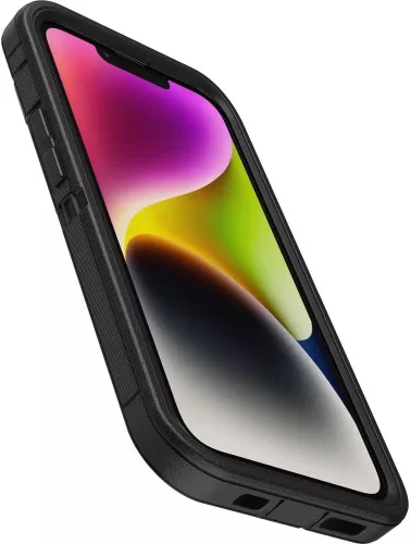 Vista 2 de OtterBox serie Defender - Carcasa de edición sin pantalla para iPhone 14 y iPhone 13 (Solo) - Solo carcasa - (Negro)