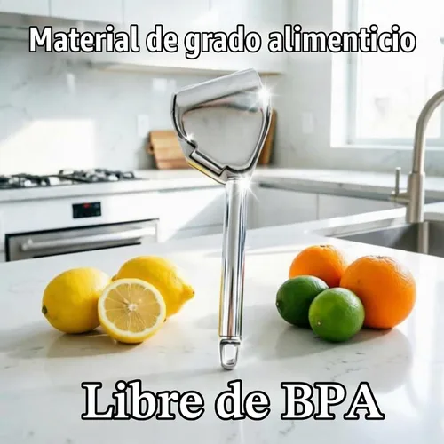 Vista 8 de Exprimidor de cítricos, exprimidor de limón de acero inoxidable Plata brillante