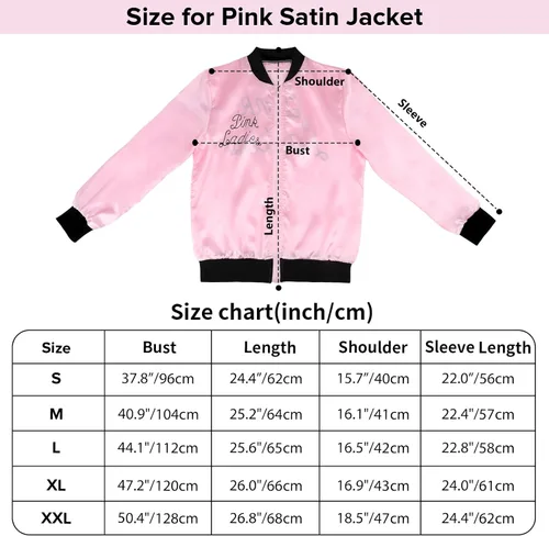 Vista 7 de DuyaJoinX Chaqueta de satén rosa de los años 50 para mujer y niña, cuello negro, disfraz vintage de Halloween con bufanda de cuello de lunares