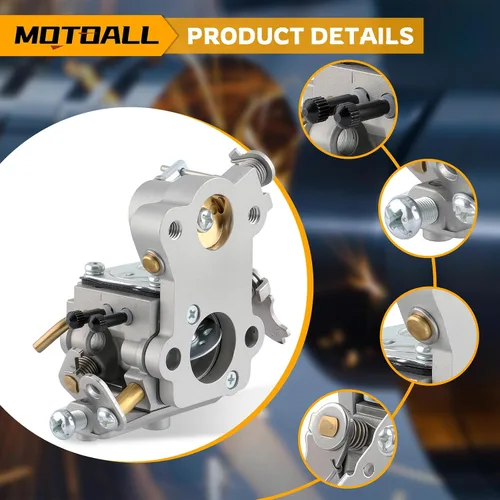 Vista 4 de MOTOALL Carburador C1M-W26 para motosierra Poulan Pro PP4218 PP4218A con filtro de aire 530057869, 2 x 3.5 x 630 manguera de línea de combustible