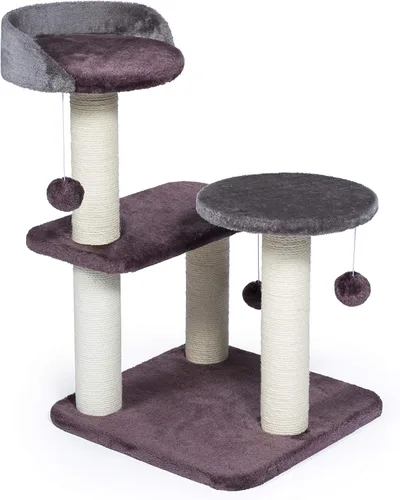 Vista 5 de Prevue Pet Products Kitty Power Paws Play Palace – Torre para gatos interior y condominio con postes rascadores, camas de felpa, plataformas