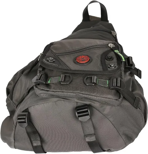Vista 7 de bolso bandolera grande, mochila para portátil, bolso de mensajero cruzado, mochila de viaje para el hombro (A-Negro)
