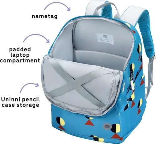 Vista 6 de UNINNI Mochila de poliéster resistente al agua de gran capacidad, ligera, cómoda, diseños coloridos, Golf (verde azulado)
