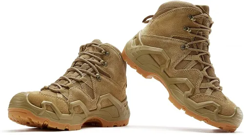 Vista 3 de ROCKROOSTER Botas de senderismo impermeables para hombre, ligeras, al tobillo, senderismo, mochileros, zapatos al aire libre, zapatos tácticos