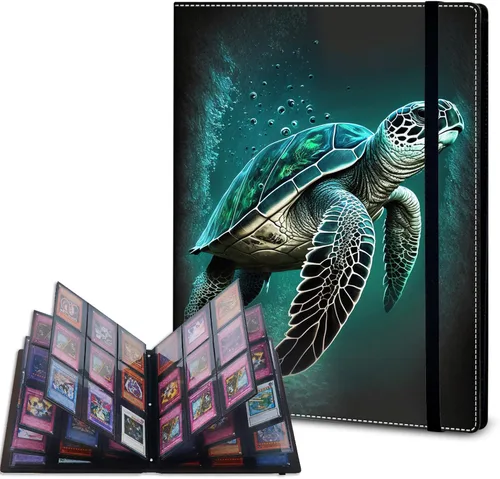 Vista 20 de Carpeta de tarjetas – Carpeta de 9 bolsillos para tarjetas intercambiables, carpeta de cuero de 360 bolsillos de carga lateral para MTG, TCG Bandera