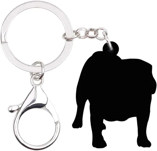 Vista 5 de WEVENI - Llavero de acrílico con diseño de bulldog inglés para mascotas