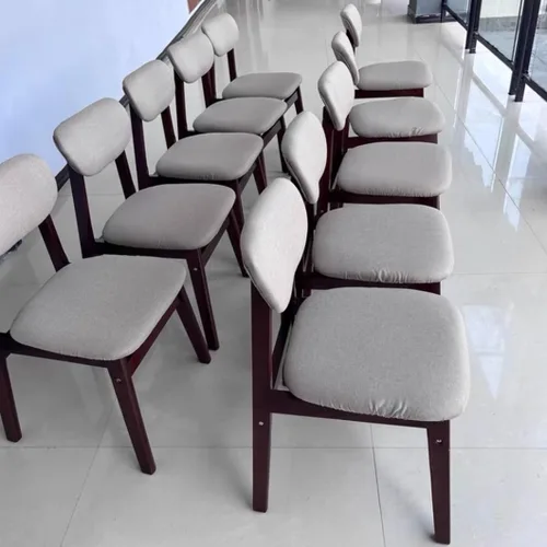 Vista 8 de YVYKFZD Dining Chairs Set, Solid Wood Kitchen Chairs, Upholstered Dining Room Chair with Curved Backrest, Living Room Chair with Removable Fabric