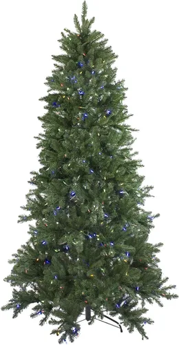 Vista 3 de Northlight Árbol de Navidad artificial de abeto Neola Fraser de conexión instantánea de 9 pies - Luces LED duales