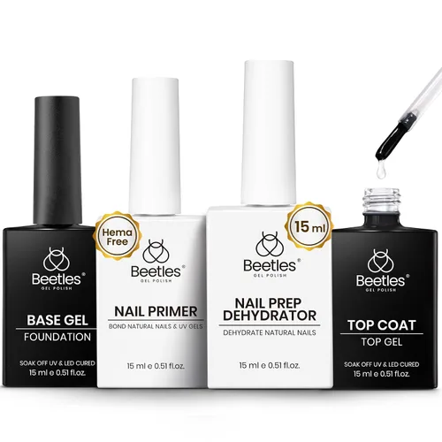 Vista 8 de Beetles - Juego de deshidratador e imprimación de uñas, 2 unidades, 0.5 fl oz, sin HEMA
