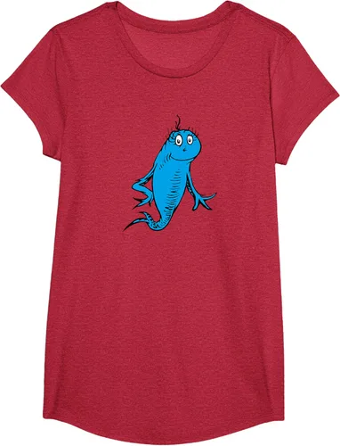 Vista 72 de Dr. Seuss Blue Fish Character - Camiseta con licencia oficial Negro