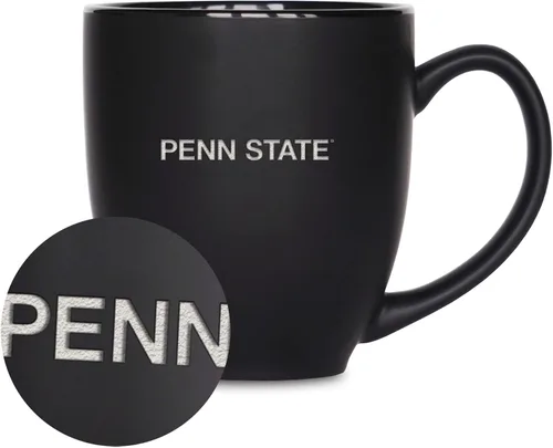 Vista 159 de Rico Industries - Taza de cerámica mate negra con grabado láser estándar de 15oz para NCAA (escuelas T & U) - Para bebidas calientes o frías