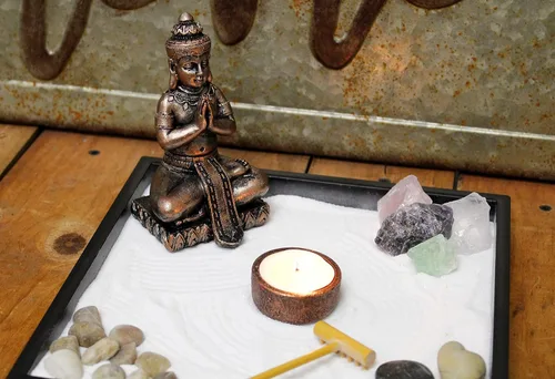 Vista 5 de Nature´s Mark Kit de decoración de mesa de jardín Zen con accesorios