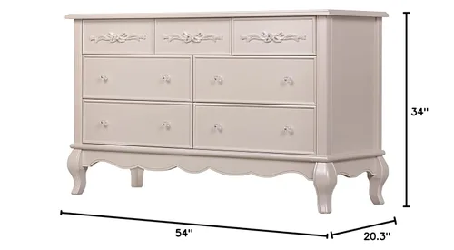 Vista 3 de Evolur Aurora - Cómoda de 54 x 20.3 x 34 pulgadas con bandeja cambiadora, rosa polvoriento Rosa (Dusty Rose)
