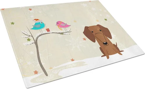 Vista 20 de Caroline's Treasures BB2513LCB - Tabla de cortar de vidrio con texto en inglés "Christmas Presents between Friends" Airedale Terrier - Tabla