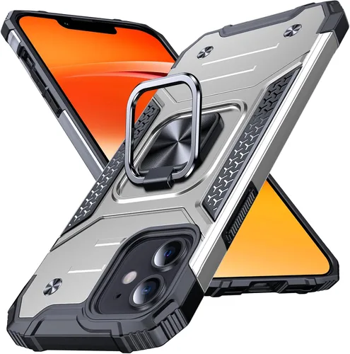 Vista 39 de Anqrp Funda resistente para iPhone 6/7/8/SE/SE2 con soporte de anillo mejorado y agarre, grado militar, a prueba de golpes, resistente y robusta