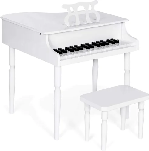 Vista 12 de Grand piano de madera con 30 teclas, juguete para niños color negro con asiento.