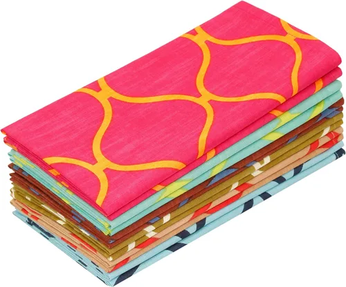 Vista 9 de COTTON CRAFT Servilletas de tela – Juego de 12 servilletas de cena de algodón puro tejido slub – Servilletas gruesas, duraderas, absorbentes Rayas