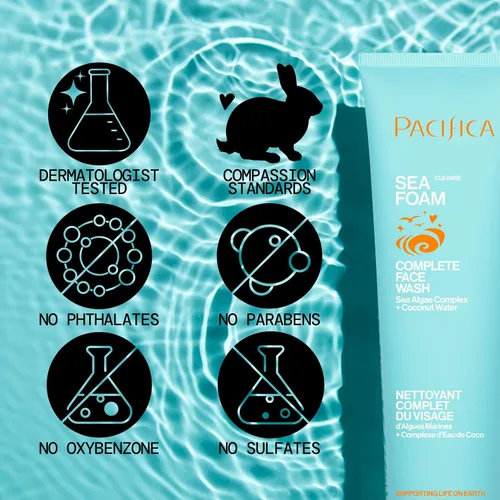 Vista 11 de Pacifica Dúo de lavado facial – Limpiador iluminador con vitamina C Glow Baby + limpiador suave de espuma de mar, juego de lavado facial exfoliante