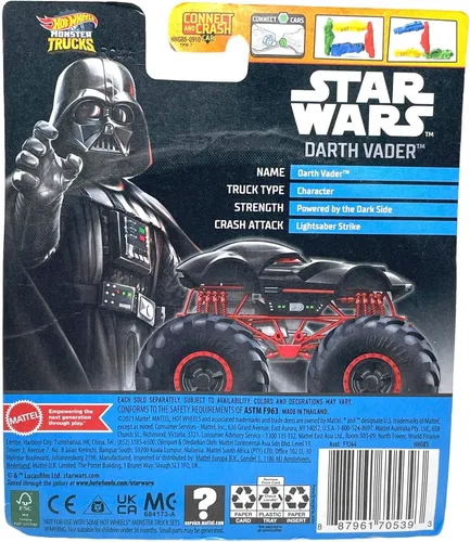 Vista 3 de Monster Trucks 2022 Darth Vader con coche Connect y Crash 57/75