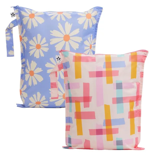 Vista 32 de Tiny Twinkle Bolsas húmedas a prueba de desorden 1 paquete de bolsas húmedas reutilizables impermeables para trajes de baño Ropa de bebé Bolsa