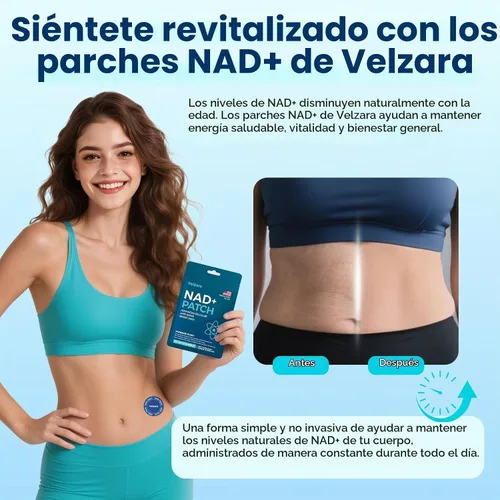 Vista 3 de Parches NAD+ cómodos para todo el día, veganos, resistentes al agua, 30 parches