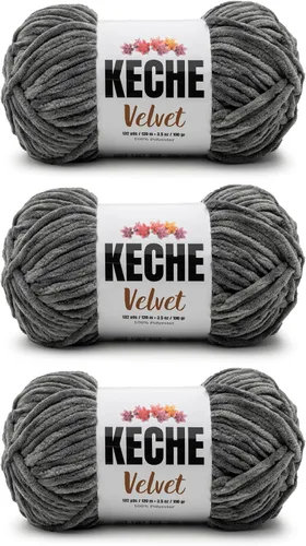 Vista 140 de Keche Hilo para ganchillo, hilo de terciopelo, chenilla suave, manta de bebé voluminosa amigurumi Yarn 3.53 oz (132 yardas) - Arona