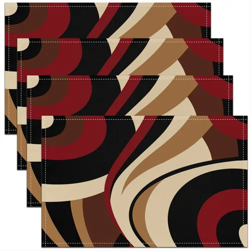 Vista 12 de Modern Circles - Juego de 4 manteles individuales de 12 x 18 pulgadas, patrón geométrico abstracto, decorativo, para niños, adolescentes y adultos