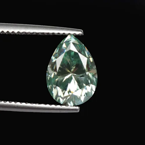 Vista 2 de GEMHUB Moissanita azul de 3.50 quilates de moissanita brillante de corte de pera para la fabricación de colgantes de anillo, Gema, Moissanita