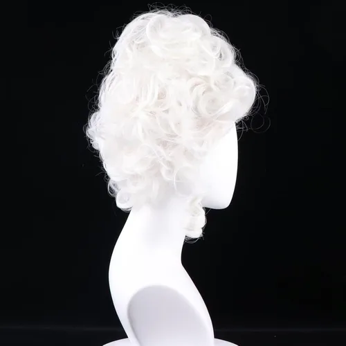 Vista 43 de Pelucas de disfraz de cosplay azul claro de 16 pulgadas para mujer, de 16 pulgadas, con flequillo lateral