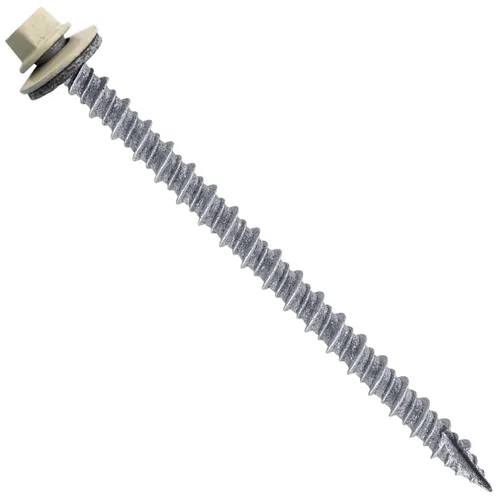 Vista 162 de Tornillos para techos de metal gris ABC 10 x 1 - Cabezal hexagonal - Arandela EPDM - Arandela de arranque automático/roscado - 1 bolsa - 250