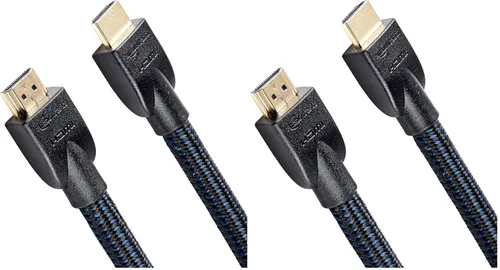 Vista 10 de Amazon Basics Cable HDMI de 6 pies, cable HDMI 2.0 4K (18 Gbps), trenzado de nailon, 4K @60Hz, 2160p, 48 bits, compatible con TV/PS5/Xbox/Roku, Negro