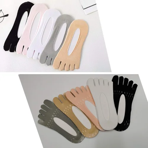 Vista 7 de Calcetines ortopédicos de compresión para los dedos, calcetines de dedo para mujer, calcetines de cinco dedos completos de corte bajo 5 pairs