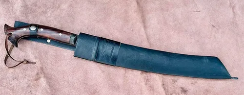 Vista 9 de EGKH-20 pulgadas golok Parang Machete Cuchillo hecho a mano, hoja de machete, aceite de equilibrio de resorte, multifunción, trabajo real, hecho a