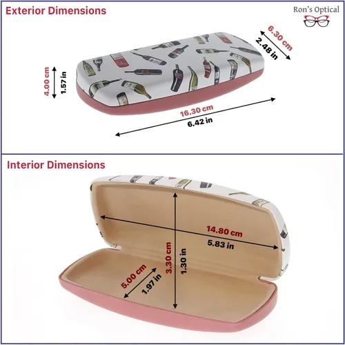 Vista 20 de Ron's Optical Clamshell - Funda rígida para lentes de lectores de marcos pequeños a medianos para mujeres y hombres
