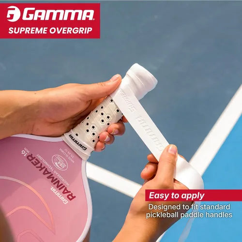 Vista 3 de Gamma Pickleball Supreme Overgrip, Easy to Apply Grip Tape for Pickleball Paddles, Badminton, Squash, Padel Racquets, Replacement Tacky Over Wrap