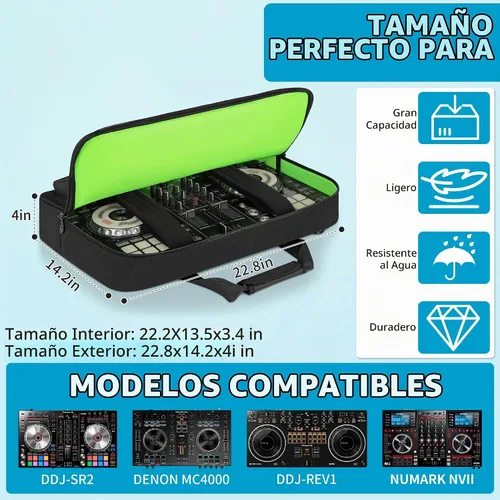 Vista 2 de IBVIVIC - Funda para controlador de DJ, compatible con DDJ-REV1/DDJ SR/SR2 Fits Denon MC4000/Numark Mixtrack Pro FX/NVII/Mixstream Pro+/Mixstream