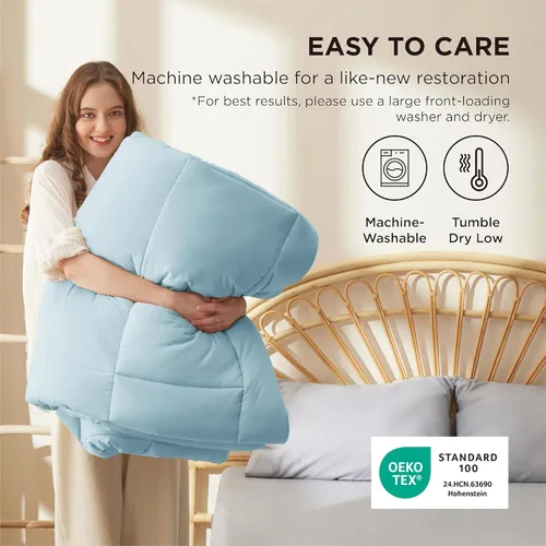 Vista 5 de Bedsure Relleno de edredón – Edredones acolchados tamaño individual XL, edredón para todas las estaciones, suave manta de ropa de cama alternativa